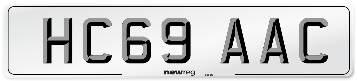 HC69 AAC Number Plate from New Reg